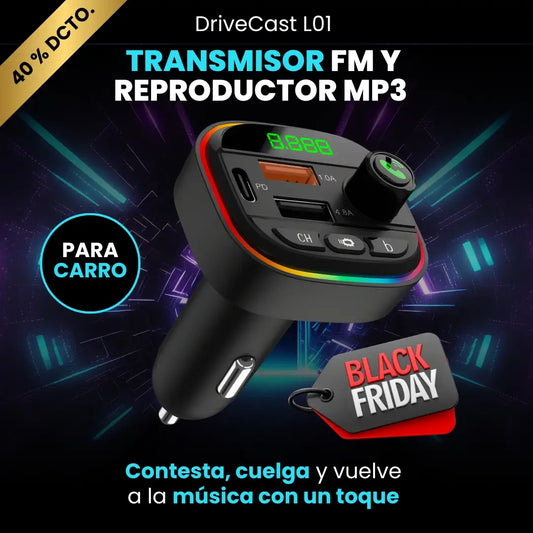 DriveCast L01 — Transmisor FM y Reproductor MP3 para Coche