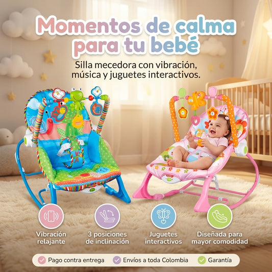 Silla Mecedora para Bebé con Vibración y Música